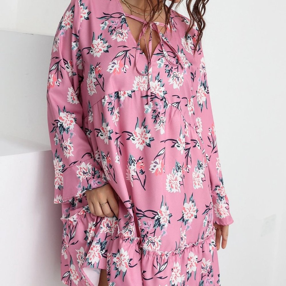 SHEIN Pink Floral Dress